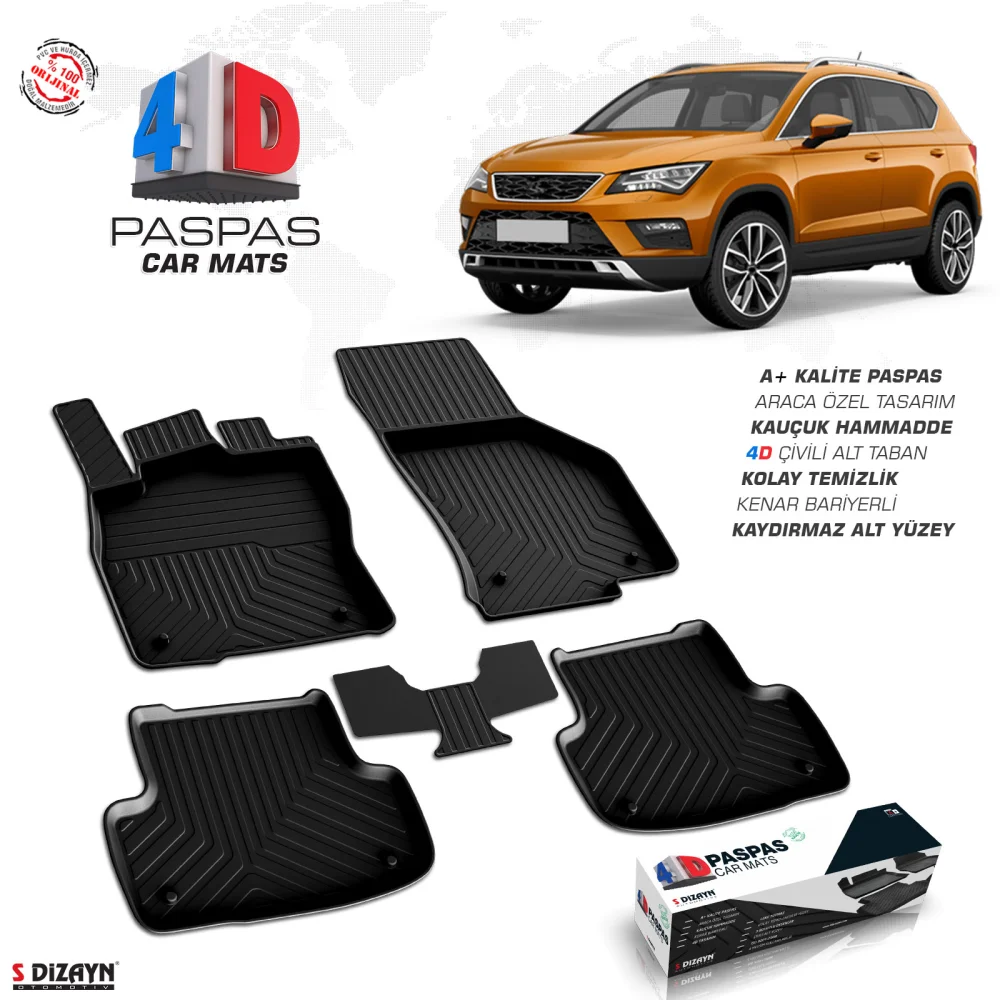 Drs Tuning Seat Ateca 4D Havuzlu Paspas 2016-2020 A+Kalite