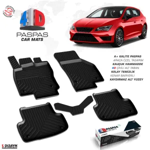 Drs Tuning Seat Leon 4D Havuzlu Paspas 2013-2020 A+Kalite