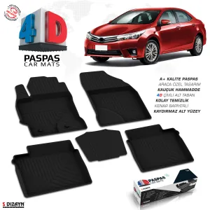 Drs Tuning Toyota Corolla 4D Havuzlu Paspas 2013-2018 A+Kalite