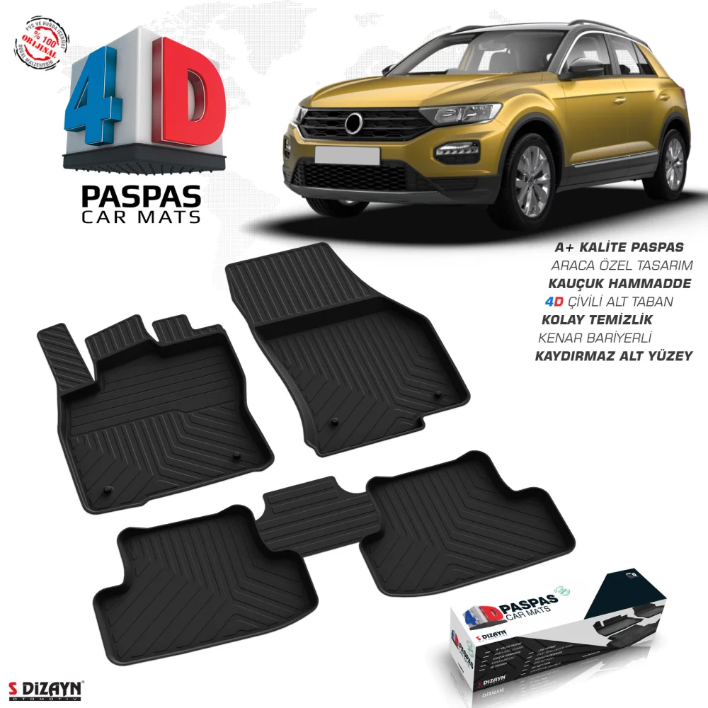 Drs Tuning VW T-Roc 4D Havuzlu Havuzlu Paspas 2019 Üzeri A+ Kalite