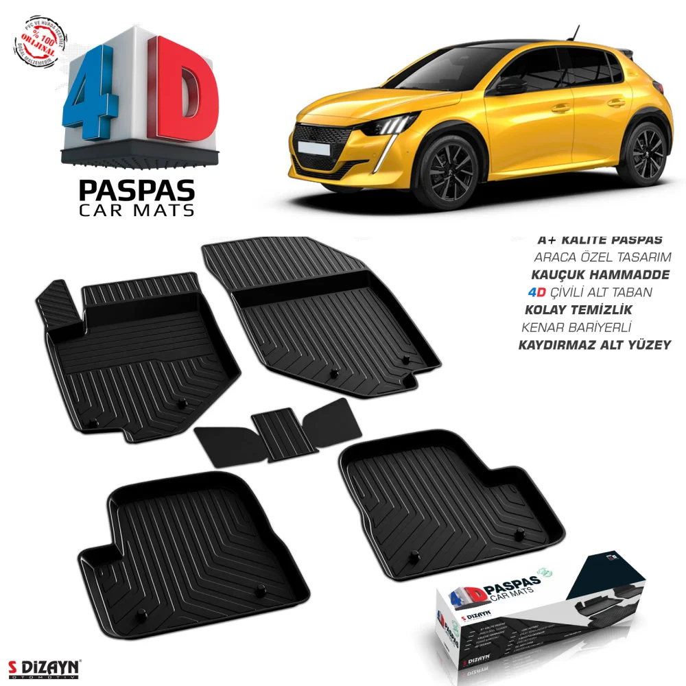 Drs Tuning Peugeot 208 4D Havuzlu Paspas 2019 Üzeri A+Kalite