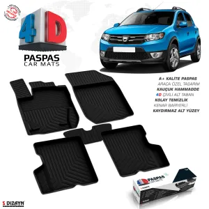 Drs Tuning Dacia Sandero 2 4D Havuzlu Paspas 2013-2020 A+Kalite
