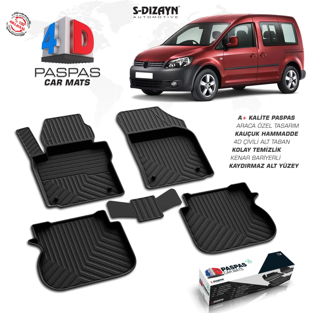 Drs Tuning VW Caddy 4D Havuzlu Paspas 2004-2019