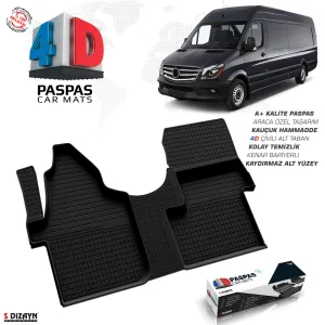 Mercedes-Benz Sprinter W906 4D Havuzlu Paspas 2006-2013 Ön Tek Koltuk