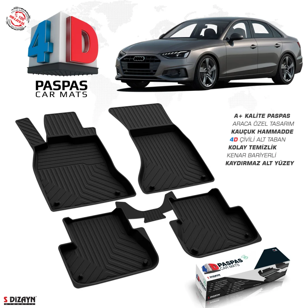 Drs Tuning Audi A4 B10 4D Havuzlu Paspas 2019 Üzeri A+Kalite