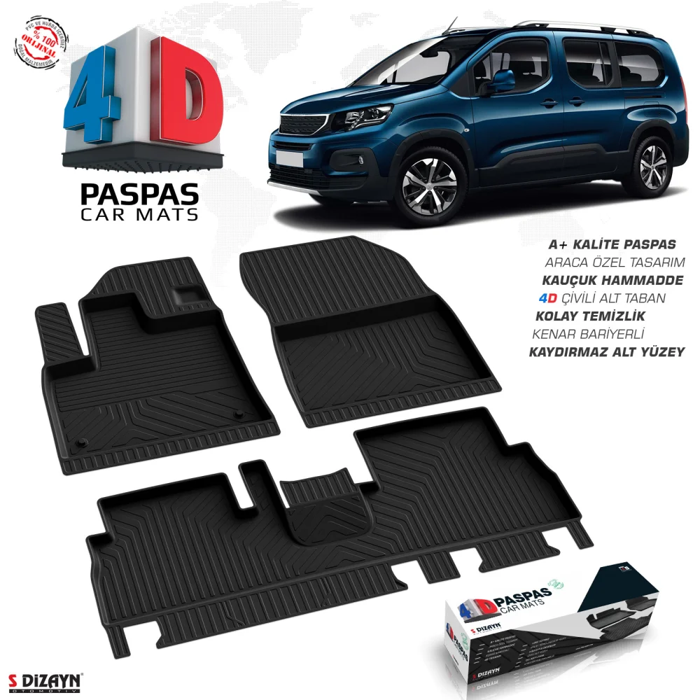 Drs Tuning Peugeot Rifter 4D Havuzlu Paspas 2019-2023 A+Kalite