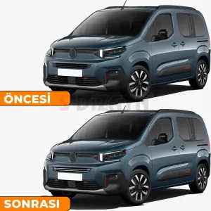 S-Dizayn Citroen Berlingo Makyajlı Krom Ön Tampon Çıtası 2 Prç 2024 Üzeri A+ Kalite - Görsel 5