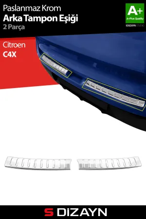 Drs Tuning Citroen C4X Krom Arka Tampon Eşiği 2 Prç. 2022 Üzeri A+ Kalite