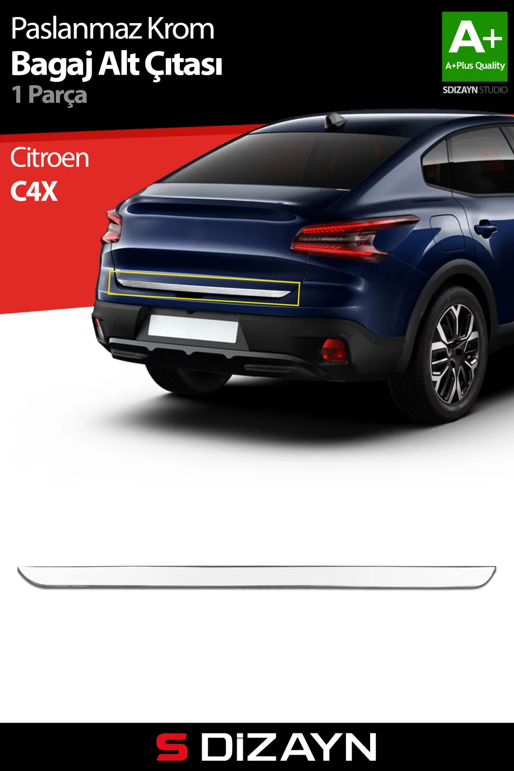 Drs Tuning Citroen C4X Krom Bagaj Alt Çıtası 2022 Üzeri A+ Kalite