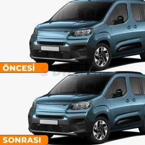 Fiat Doblo K9 3 Krom Far Üst Çıtası 2 Prç. 2023 Üzeri A+ Kalite - Görsel 5