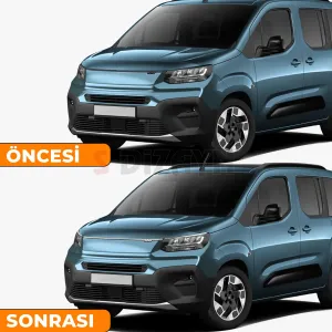 Fiat Doblo K9 3 Krom Ön Panjur ve Far Üzeri Çıta Seti 3 Prç. 2023 Üzeri A+ Kalite - Görsel 5