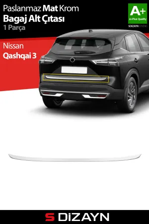 Nissan Qashqai 2021-Günümüz (J12) uyumlu Krom Bagaj Alt Çıtası 2021 Üzeri A+ Kalite (Mat Krom) modelleri Oto Aksesuar Shop'de. Kaliteli malzeme, hızlı kargo ve