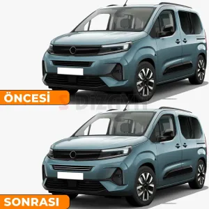S-Dizayn Opel Combo Makyajlı Krom Ön Tampon Çıtası 2 Prç 2023 Üzeri A+ Kalite - Görsel 5