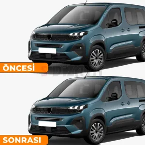 S-Dizayn Peugeot Rifter Makyajlı Krom Ön Tampon Çıtası 2 Prç 2024 Üzeri A+ Kalite - Görsel 5