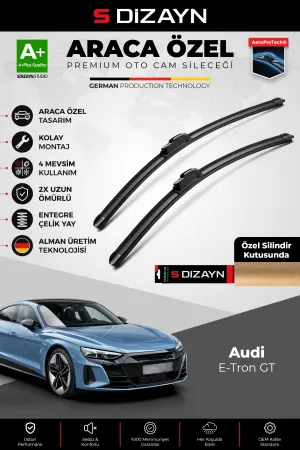 S-Dizayn Audi E-Tron Gt Ön Cam Silecek Seti 2020 Üzeri Premium Araca Özel 65-50 Cm  A+ Kalite