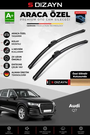 S-Dizayn Audi Q7 2 Ön Cam Silecek Seti 2015 Üzeri Premium Araca Özel 70-50 Cm  A+ Kalite