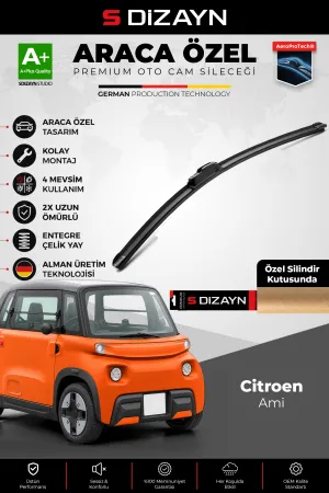 S-Dizayn Citroen Ami Ön Cam Silecek Seti 2020 Üzeri Premium Araca Özel 50 Cm  A+ Kalite