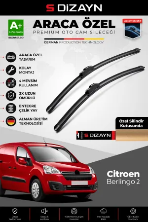 Citroen Berlingo Ön Cam Silecek Seti 2008-2018 Premium Araca Özel 65-38 Cm  A+ Kalite
