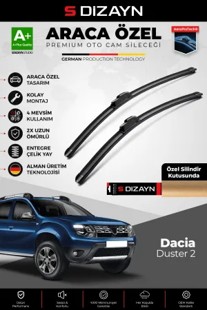Dacia Duster Ön Cam Silecek Seti 2018-2023 Premium Araca Özel 55-48 Cm  A+ Kalite