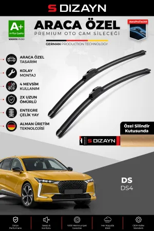 S-Dizayn Ds Ds4 Ön Cam Silecek Seti 2021 Üzeri Premium Araca Özel 60-40 Cm  A+ Kalite