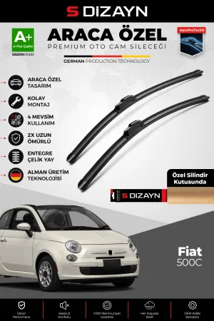 Fiat 500C Ön Cam Silecek Seti 2009 Üzeri Premium Araca Özel 60-35 Cm  A+ Kalite