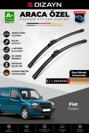S-Dizayn Fiat Doblo Ön Cam Silecek Seti 2001-2010 Premium Araca Özel 55-45 Cm  A+ Kalite