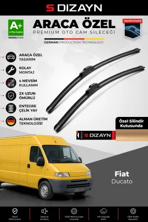 S-Dizayn Fiat Ducato Ön Cam Silecek Seti 1994-2006 Premium Araca Özel 55-55 Cm  A+ Kalite