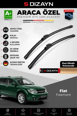 S-Dizayn Fiat Freemont Ön Cam Silecek Seti 2011-2016 Premium Araca Özel 60-48 Cm  A+ Kalite
