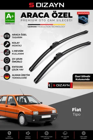 S-Dizayn Fiat Tipo Ön Cam Silecek Seti 1987-1995 Premium Araca Özel 48-48 Cm  A+ Kalite
