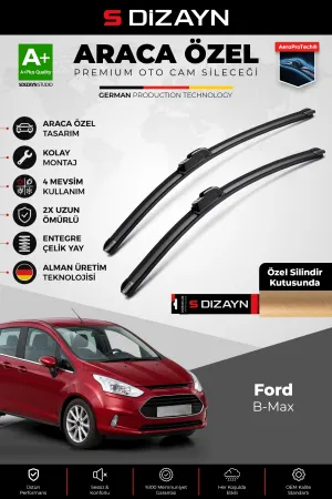 S-Dizayn Ford B-Max Ön Cam Silecek Seti 2012-2016 Premium Araca Özel 70-65 Cm  A+ Kalite