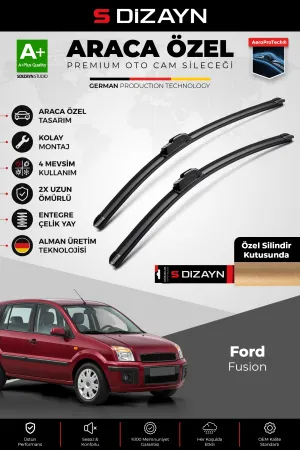 S-Dizayn Ford Fusion Ön Cam Silecek Seti 2002-2011 Premium Araca Özel 55-40 Cm  A+ Kalite