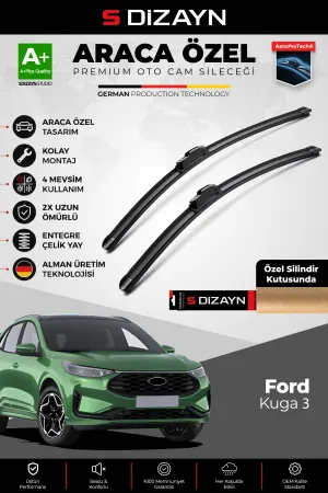 S-Dizayn Ford Kuga 3 Ön Cam Silecek Seti 2020 Üzeri Premium Araca Özel 60-50 Cm  A+ Kalite