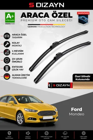 S-Dizayn Ford Mondeo Ön Cam Silecek Seti 2014 Üzeri Premium Araca Özel 70-70 Cm  A+ Kalite