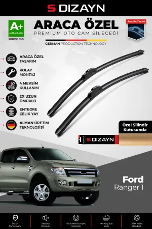 S-Dizayn Ford Ranger Ön Cam Silecek Seti 2011-2015 Premium Araca Özel 60-40 Cm  A+ Kalite
