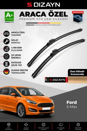 S-Dizayn Ford S-Max Ön Cam Silecek Seti 2015 Üzeri Premium Araca Özel 75-75 Cm  A+ Kalite