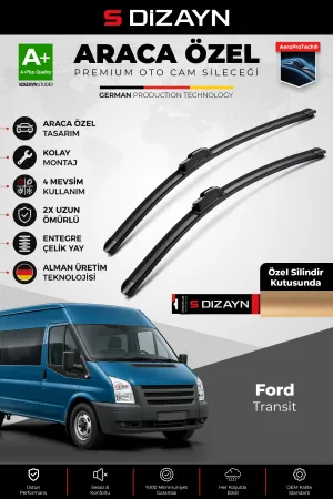 S-Dizayn Ford Transit Ön Cam Silecek Seti 2009-2013 Premium Araca Özel 65-55 Cm  A+ Kalite