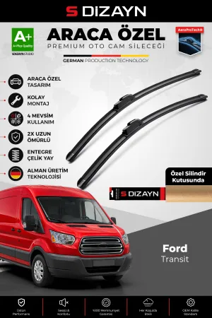 S-Dizayn Ford Transit Ön Cam Silecek Seti 2014 Üzeri Premium Araca Özel 75-50 Cm  A+ Kalite