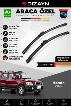 S-Dizayn Honda Cr-V Ön Cam Silecek Seti 1995-2002 Premium Araca Özel 48-48 Cm  A+ Kalite