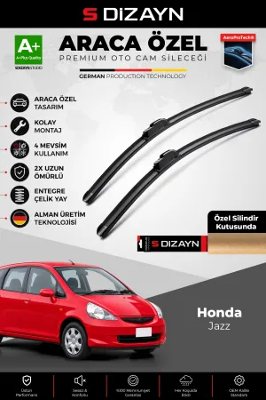 S-Dizayn Honda Jazz Ön Cam Silecek Seti 2002-2008 Premium Araca Özel 53-38 Cm  A+ Kalite
