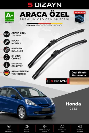 S-Dizayn Honda Jazz Ön Cam Silecek Seti 2008-2014 Premium Araca Özel 65-35 Cm  A+ Kalite
