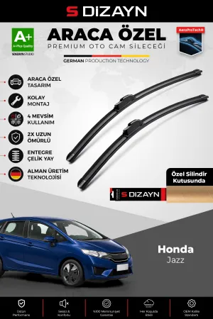 S-Dizayn Honda Jazz Ön Cam Silecek Seti 2015-2020 Premium Araca Özel 65-35 Cm  A+ Kalite