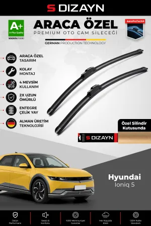 S-Dizayn Hyundai Ioniq 5 Ön Cam Silecek Seti 2021 Üzeri Premium Araca Özel 65-45 Cm  A+ Kalite