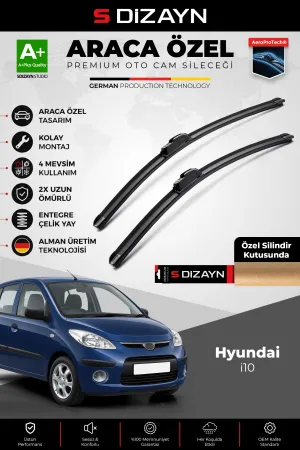 S-Dizayn Hyundai i10 Ön Cam Silecek Seti 2008-2013 Premium Araca Özel 55-40 Cm  A+ Kalite