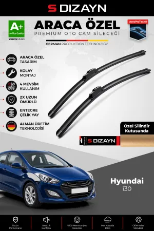 S-Dizayn Hyundai I30 Ön Cam Silecek Seti 2012-2017 Premium Araca Özel 65-35 Cm  A+ Kalite