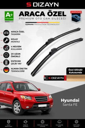 S-Dizayn Hyundai Santa Fe Ön Cam Silecek Seti 2006-2012 Premium Araca Özel 60-45 Cm  A+ Kalite