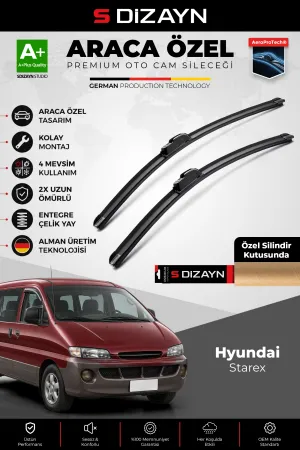 S-Dizayn Hyundai Starex Ön Cam Silecek Seti 1998-2007 Premium Araca Özel 65-50 Cm  A+ Kalite