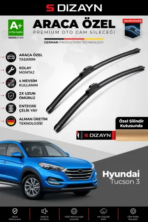 S-Dizayn Hyundai Tucson Ön Cam Silecek Seti 2015-2020 Premium Araca Özel 65-40 Cm  A+ Kalite