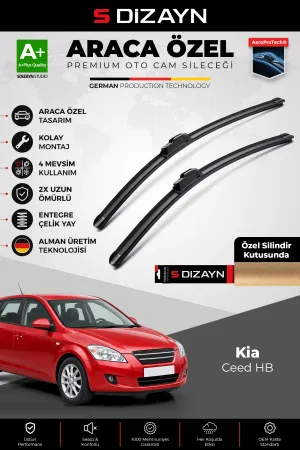 S-Dizayn Kia Ceed Hb Ön Cam Silecek Seti 2006-2009 Premium Araca Özel 60-45 Cm  A+ Kalite