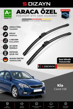 S-Dizayn Kia Ceed Hb Ön Cam Silecek Seti 2009-2012 Premium Araca Özel 60-45 Cm  A+ Kalite