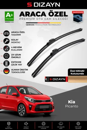 S-Dizayn Kia Picanto Ön Cam Silecek Seti 2017 Üzeri Premium Araca Özel 60-35 Cm  A+ Kalite